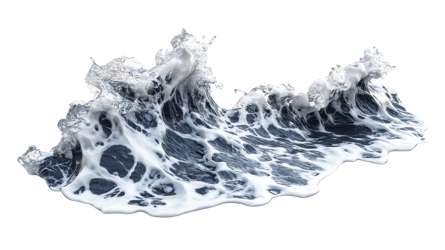 Isolated image of a crashing ocean wave png