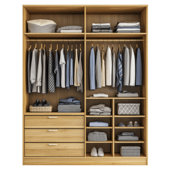 Stylish Modern Wardrobe Closet on transparent background. png