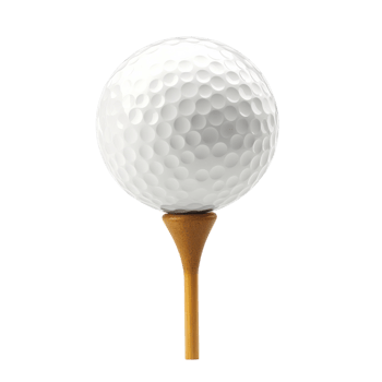 Golf Tee Ready for Swing on transparent background. png