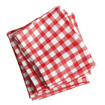 Red Cotton Kitchen Napkins on transparent background. png