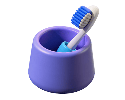 Toothbrush Holder, Bathroom Accessory, Oral Hygiene, 3D Render, Blue, Clean, Plastic, Modern, Minima png
