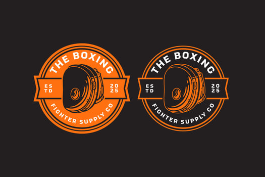 punching pad glove with oval shape retro badge logo design collection set for boxing, fighter, martial art sport club. boxing target pad mitt fight gear vintage illustration element design. vector