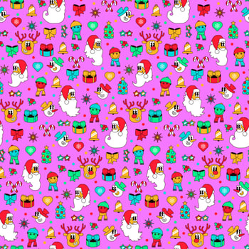 White Red Pink Xmas Party Seamless Pattern vector