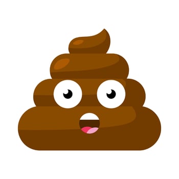 Dumbfounded Emoji poop Mouth Open In Amazement vector