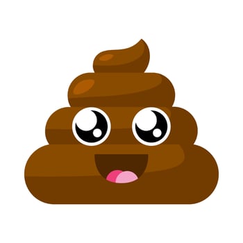 Happy Emoji poop Glowing Eyes In Surprise vector