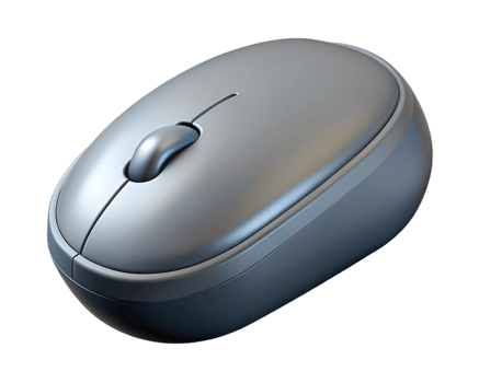 Sleek Wireless Computer Mouse, Ergonomic Design, Gray Color png