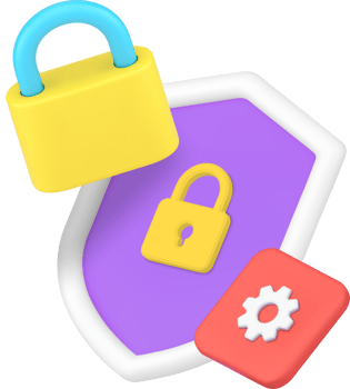 Data information security settings protection technology 3d icon illustration png