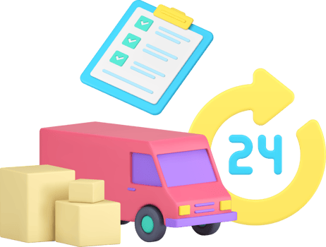 Express delivery moving always available service 3d icon illustration png