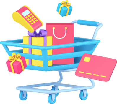 Shopping sale supermarket special offer clearance 3d illustration png