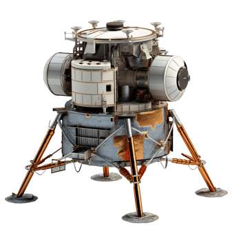Lunar Module. Chandrayaan isolated on transparent png