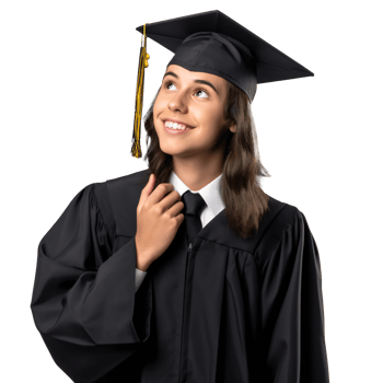 Successful graduation from university. girl university or college graduate. isolated on transparent png