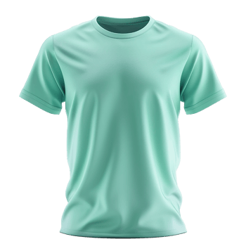 Seafoam Green Short Sleeve Crew Neck TShirt Mockup for Apparel Design and Branding png