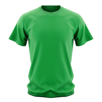 Bright Green Short Sleeve Crew Neck TShirt Mockup for Apparel Design png