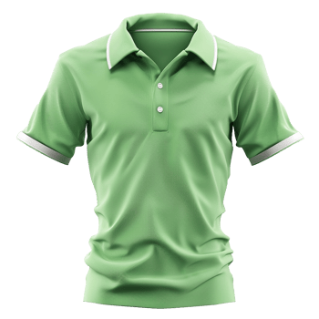 Classic Green Polo Shirt with White Trim, Perfect for Summer png