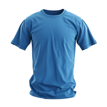 Classic Blue Short Sleeve Crew Neck TShirt Mockup for Design Presentation png