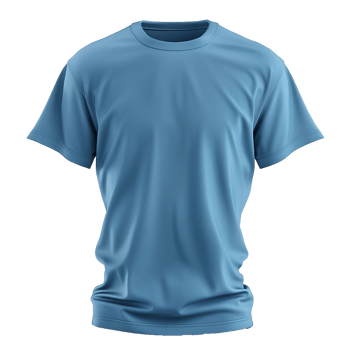 Simple Blue Crew Neck TShirt Mockup for Apparel Design and Branding png
