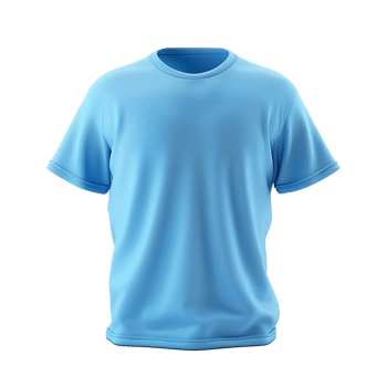 Simple Light Blue Crew Neck TShirt Mockup for Design Presentation png