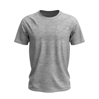 HighQuality Gray Heather Short Sleeve Crew Neck TShirt Mockup Template for Apparel Design and Branding png