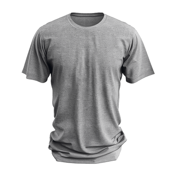 HighQuality Heather Gray Crew Neck TShirt Mockup for Apparel Design and Branding png