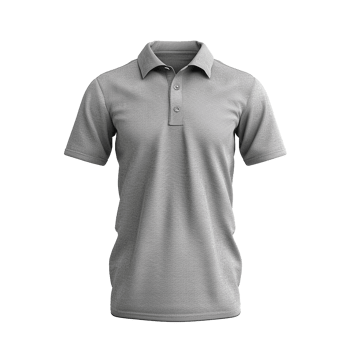 HighQuality Plain Grey Short Sleeve Polo Shirt Mockup for Clothing Design png