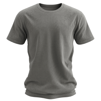 High Quality Charcoal Gray Men's Crew Neck TShirt Mockup for Apparel Design png