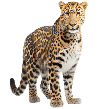 Full body leopard isolated on transparent png