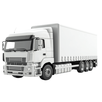 White delivery truck isolated on transparent. art png