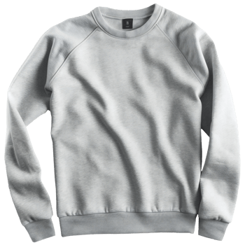 Blank grey sweatshirt mock up isolated cut out png