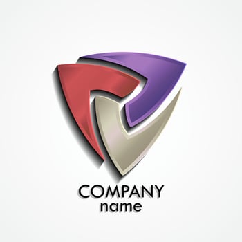 color modern triangle design 3d logo vector