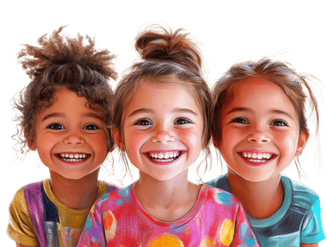 Three Happy Girls Smiling Together Joyfully png
