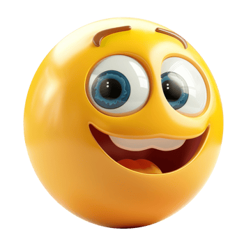 3D emoji smile in love emoticon, isolated png