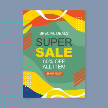 Modern poster template with brave colors vector
