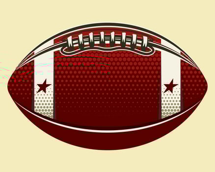 Retro inspired football illustration with bold patterns and textures vector