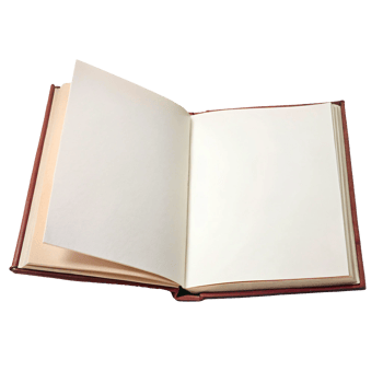 Open Book with Blank Pages Ready for Writing or Drawing png