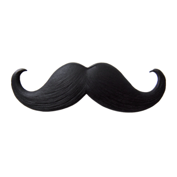 A large black handlebar mustache, a classic symbol of masculinity and vintage style png