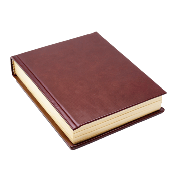Luxurious Maroon LeatherBound Book with CreamColored Pages png