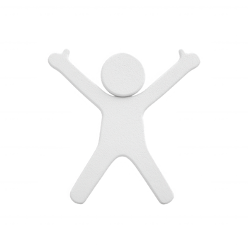 A cheerful figure with arms raised, symbolizing happiness and success. png
