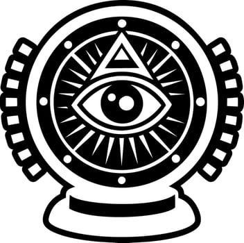 Crystal ball symbol icon in solid style vector