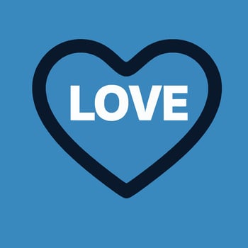 Heart Symbol for Love and Affection on Blue Background vector