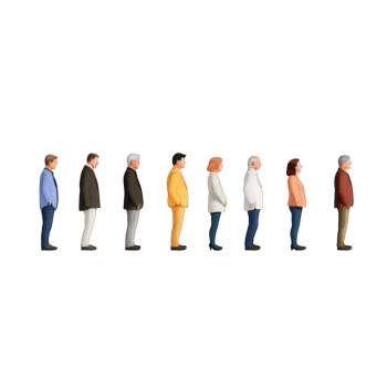 Diverse group of people standing in a line, representing unity and community. png