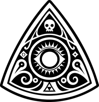 Ouija planchette icon in filled style vector