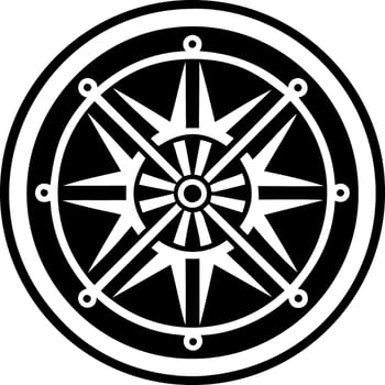 Possessed wheel icon in filled style vector