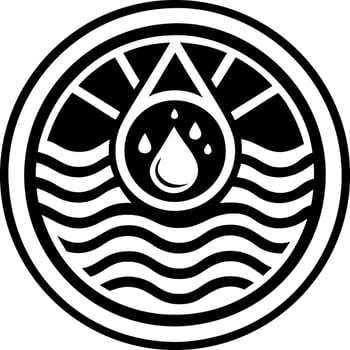 A solid style icon of water symbol vector