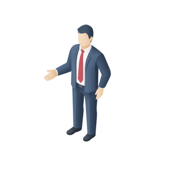 Professional businessman presenting ideas with confidence and poise in modern attire. png