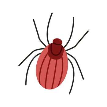 Tick insect icon. Tick or mite insect, health sanitary and encephalitis parasite pest control symbol. Flat illustration isolated on white background.. vector