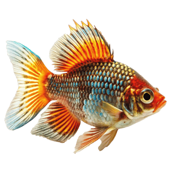 Vibrant and Colorful Tropical Fish with Striking Fins and Scales png