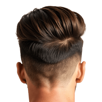 Men's Hairstyle Modern Pompadour with Undercut and Tapered Neckline png