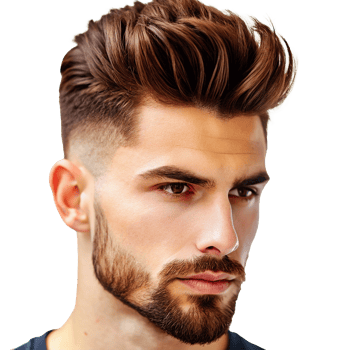 Stylish Men's Hairstyle with Textured Top and Tapered Sides png
