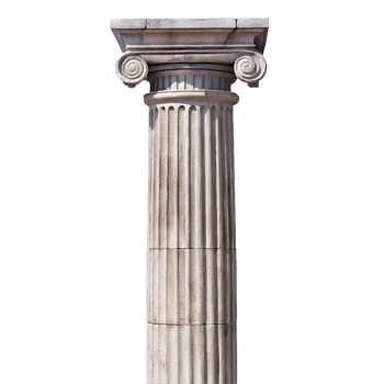 A Detailed View of an Ancient Greek Ionic Column, Architectural Element, Classical Design, Stone Pillar, Fluted Shaft, Capital Decoration, Architectural Heritage png