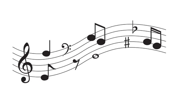 Musical notes on a white background. musical notes. vector
